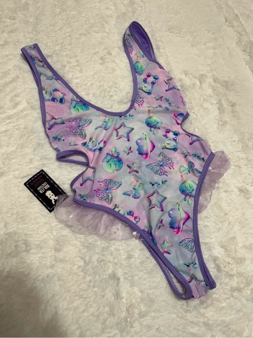 New xl  purple one piece Swimsuit bodysuit fairy festival rave raver outfit
